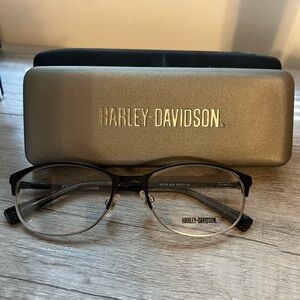 Harley-Davidson Black and Silver Eyeglasses with Case